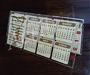 Calendário de mesa em acrílico Calendário de mesa em acrílico